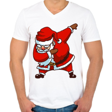 PRINTFASHION Dab santa - Férfi V-nyakú póló - Fehér