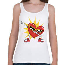 PRINTFASHION Dabbelő szív - Női atléta - Fehér női trikó