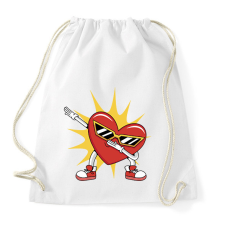 PRINTFASHION Dabbelő szív - Sportzsák, Tornazsák - Fehér tornazsák