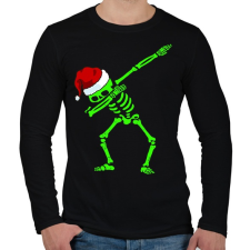 PRINTFASHION Dabbing csontváz télapó - Férfi hosszú ujjú póló - Fekete női póló