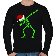 PRINTFASHION Dabbing csontváz télapó - Férfi pulóver - Fekete