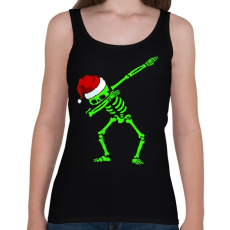 PRINTFASHION Dabbing csontváz télapó - Női atléta - Fekete