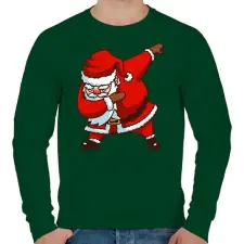 PRINTFASHION Dabbing mikulás - Férfi pulóver - Sötétzöld férfi pulóver, kardigán