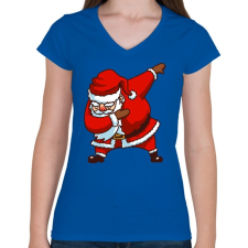 PRINTFASHION Dabbing mikulás - Női V-nyakú póló - Királykék női póló