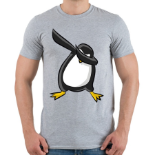 PRINTFASHION Dabbing pingvin - Férfi póló - Sport szürke férfi póló