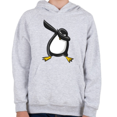 PRINTFASHION Dabbing pingvin - Gyerek kapucnis pulóver - Sport szürke