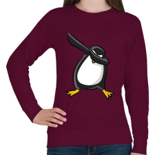 PRINTFASHION Dabbing pingvin - Női pulóver - Bordó női pulóver, kardigán