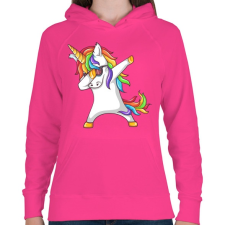 PRINTFASHION Dabbing unikornis - Női kapucnis pulóver - Fukszia női pulóver, kardigán