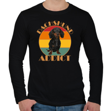 PRINTFASHION Dachshund addict - Férfi hosszú ujjú póló - Fekete férfi póló