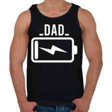 PRINTFASHION Dad battery - Férfi atléta - Fekete atléta, trikó