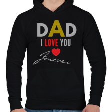 PRINTFASHION dad i love you - Férfi kapucnis pulóver - Fekete férfi pulóver, kardigán
