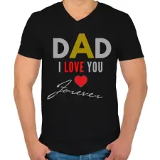 PRINTFASHION dad i love you - Férfi V-nyakú póló - Fekete férfi póló