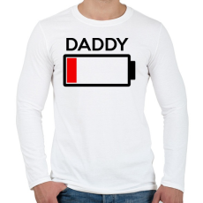 PRINTFASHION DADDY - Férfi hosszú ujjú póló - Fehér