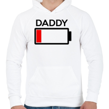 PRINTFASHION DADDY - Férfi kapucnis pulóver - Fehér férfi pulóver, kardigán