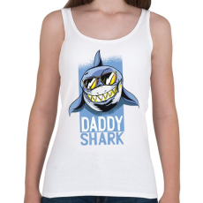 PRINTFASHION Daddy shark - apa cápa - Női atléta - Fehér