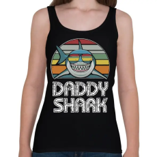 PRINTFASHION Daddy shark - Női atléta - Fekete