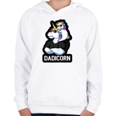 PRINTFASHION Dadicorn - Gyerek kapucnis pulóver - Fehér