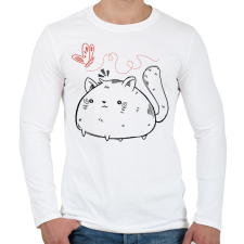 PRINTFASHION Dagi cica - Férfi hosszú ujjú póló - Fehér férfi póló