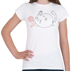 PRINTFASHION Dagi cica - Női póló - Fehér