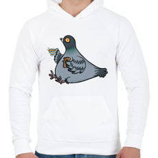 PRINTFASHION Dagi galamb - Férfi kapucnis pulóver - Fehér
