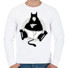 PRINTFASHION Dagi macska - Férfi pulóver - Fehér férfi pulóver, kardigán