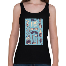 PRINTFASHION Daily Hipster - Női atléta - Fekete női trikó