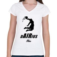 PRINTFASHION dAIRius zsákolókirály - Női V-nyakú póló - Fehér