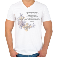 PRINTFASHION Dalai Láma idézet - Férfi V-nyakú póló - Fehér férfi póló