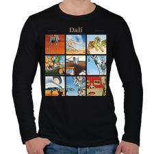 PRINTFASHION Dalí - részletek - Férfi hosszú ujjú póló - Fekete férfi póló