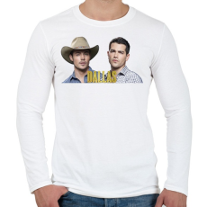 PRINTFASHION Dallas - Férfi hosszú ujjú póló - Fehér