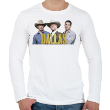 PRINTFASHION Dallas - Férfi hosszú ujjú póló - Fehér férfi póló