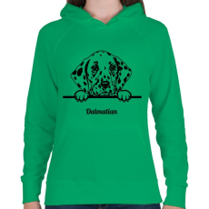 PRINTFASHION Dalmata - Női kapucnis pulóver - Zöld