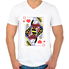 PRINTFASHION Dáma szív - Férfi V-nyakú póló - Fehér