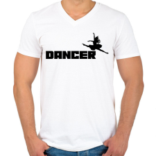 PRINTFASHION DANCER - Férfi V-nyakú póló - Fehér férfi póló