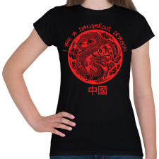 PRINTFASHION Dangerous dragon - Női póló - Fekete női póló