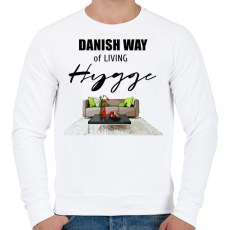 PRINTFASHION danish way of living hygge - Férfi pulóver - Fehér