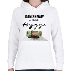 PRINTFASHION danish way of living hygge - Női kapucnis pulóver - Fehér