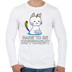 PRINTFASHION Dare to be different - Férfi hosszú ujjú póló - Fehér