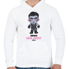 PRINTFASHION Dark Jonesy - Fortnite Season 8 - Férfi kapucnis pulóver - Fehér