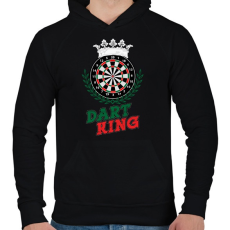 PRINTFASHION Dart King - Férfi kapucnis pulóver - Fekete