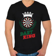PRINTFASHION Dart King - Férfi V-nyakú póló - Fekete férfi póló