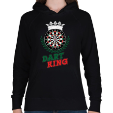PRINTFASHION Dart King - Női kapucnis pulóver - Fekete