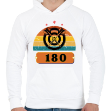 PRINTFASHION darts5 - Férfi kapucnis pulóver - Fehér férfi pulóver, kardigán