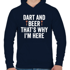 PRINTFASHION Darts&beer - Férfi kapucnis pulóver - Sötétkék férfi pulóver, kardigán