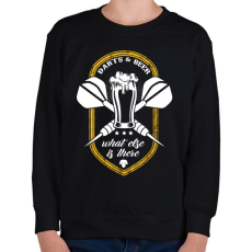 PRINTFASHION Darts és Sör - Gyerek pulóver - Fekete