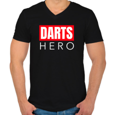 PRINTFASHION DARTS HERO - Férfi V-nyakú póló - Fekete