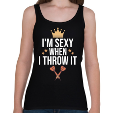 PRINTFASHION Darts mester - Női atléta - Fekete