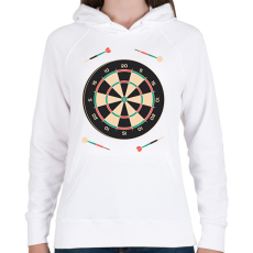 PRINTFASHION Darts - Női kapucnis pulóver - Fehér