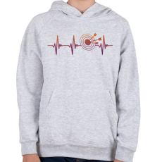 PRINTFASHION Darts szívritmus - Gyerek kapucnis pulóver - Sport szürke