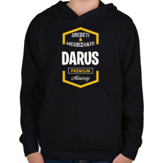 PRINTFASHION Darus prémium minőség - Gyerek kapucnis pulóver - Fekete